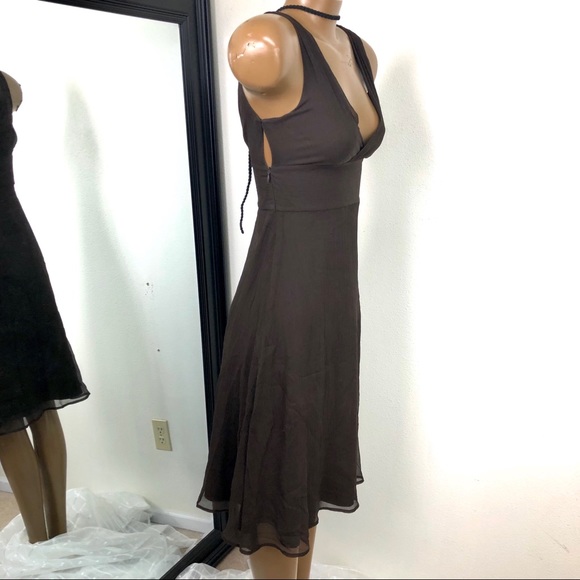J. Crew Sophia dress in silk tricotine brown sz.0 - Picture 3 of 8